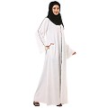 Front open premium CEY fabric abaya- White